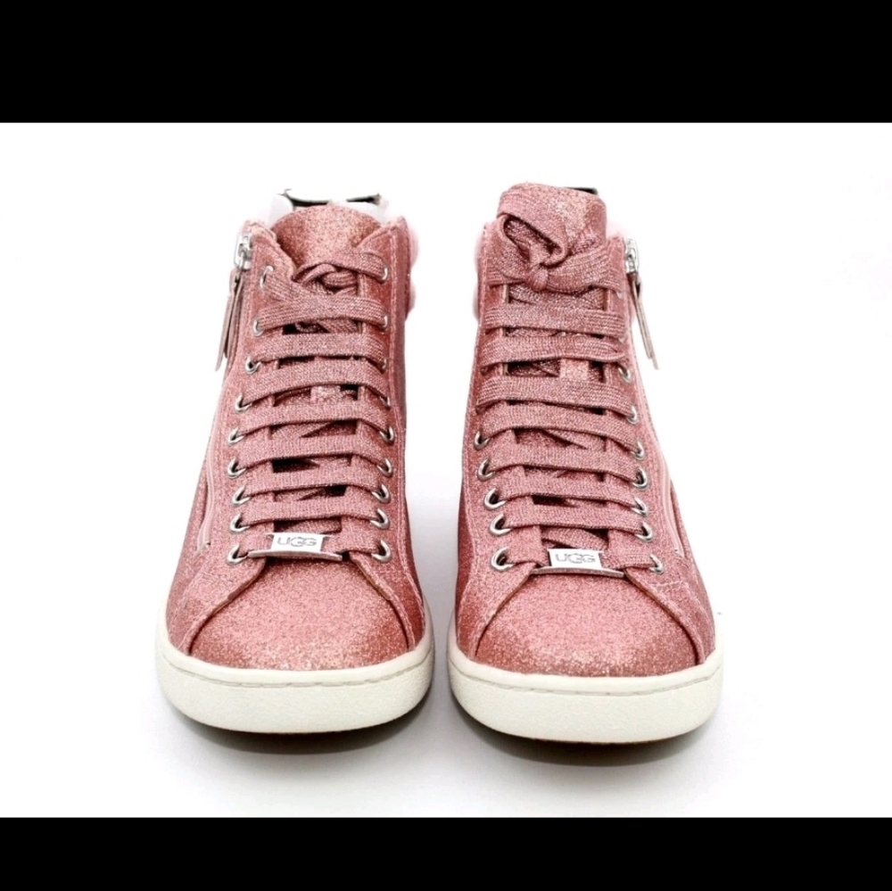 ✨️NIB✨️ Ugg Olive Pink Glitter High Top Shoes, Womens Size 11 - Picture 2 of 12